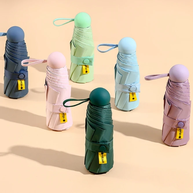 The Best Selling Travel Mini Umbrella For Rain Ultra-light Mini Five-Fold Umbrella With Logo