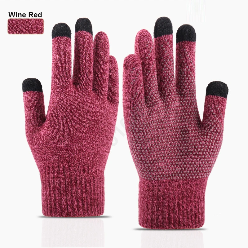 Стильные новые кашемировые вязаные перчатки для молодых девушек и женщин женские жаккардовые сенсорного экрана зимние на
