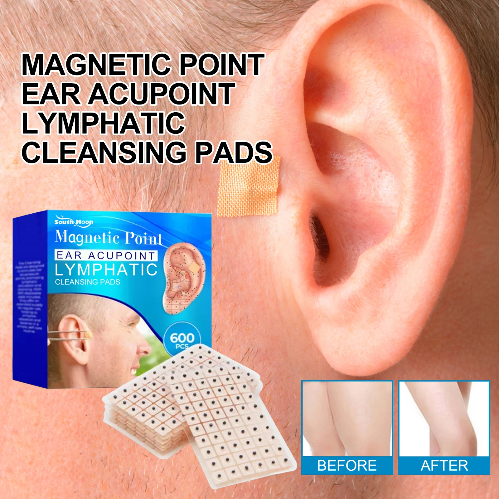 Hot trending products 2024 health care patch magnetic point ear acupoint lymphatic cleansing pads for reduce lymphadenectasis