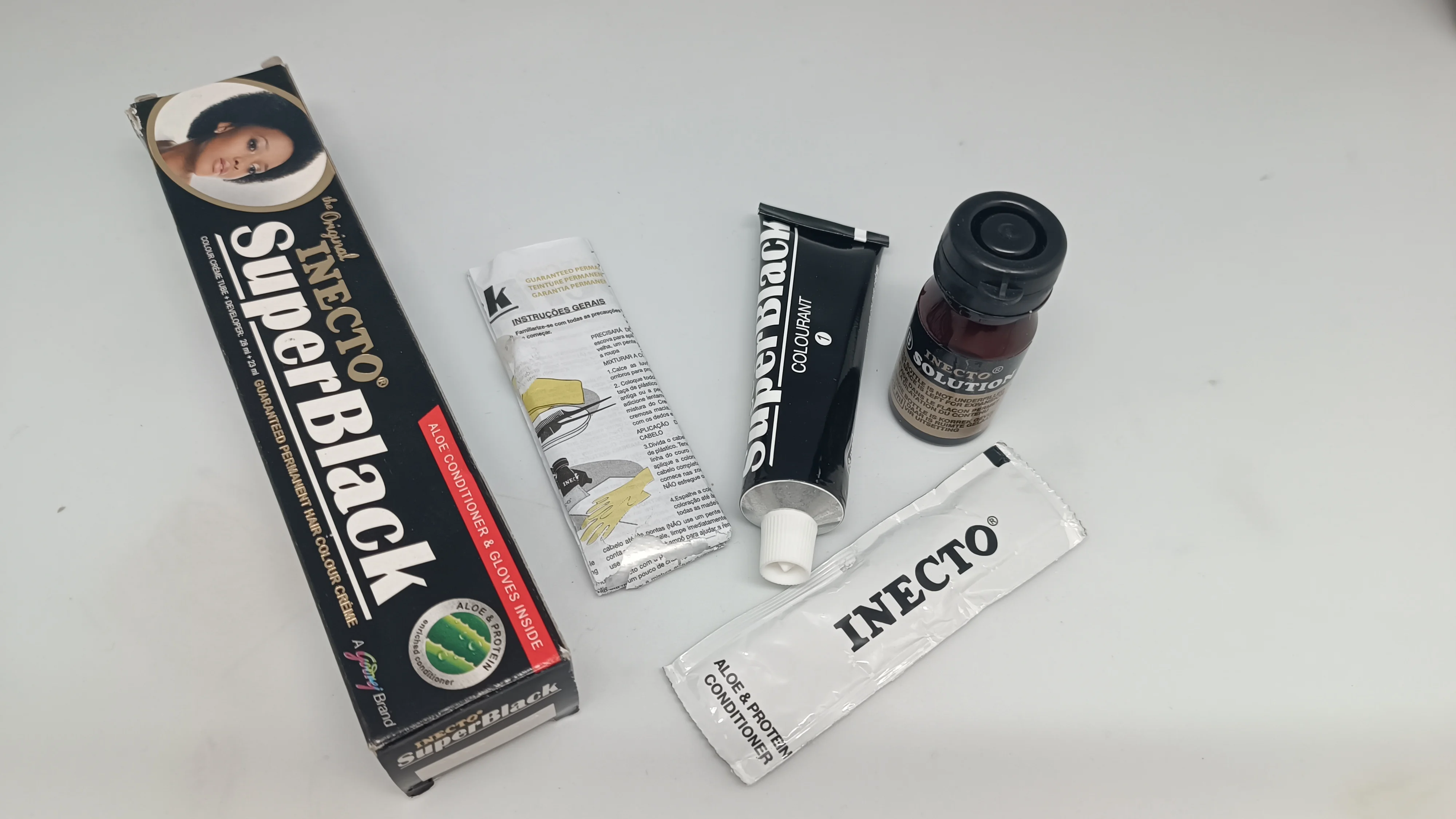 permanent black hair dye  hair care natural indigo  INECTO SUPER BLACK HAIR DYE