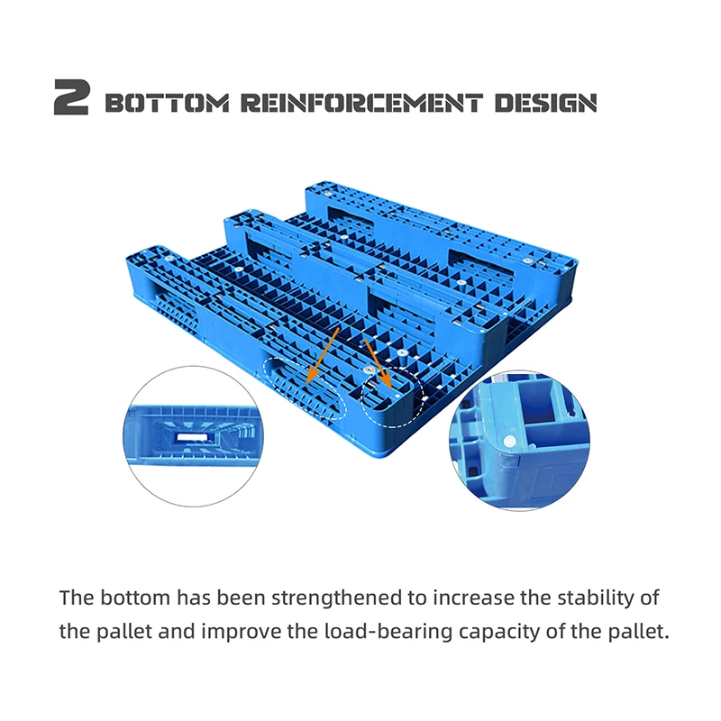Chinese suppliers  supply industrial racking 3 skids reinforced plastic pallet for export use