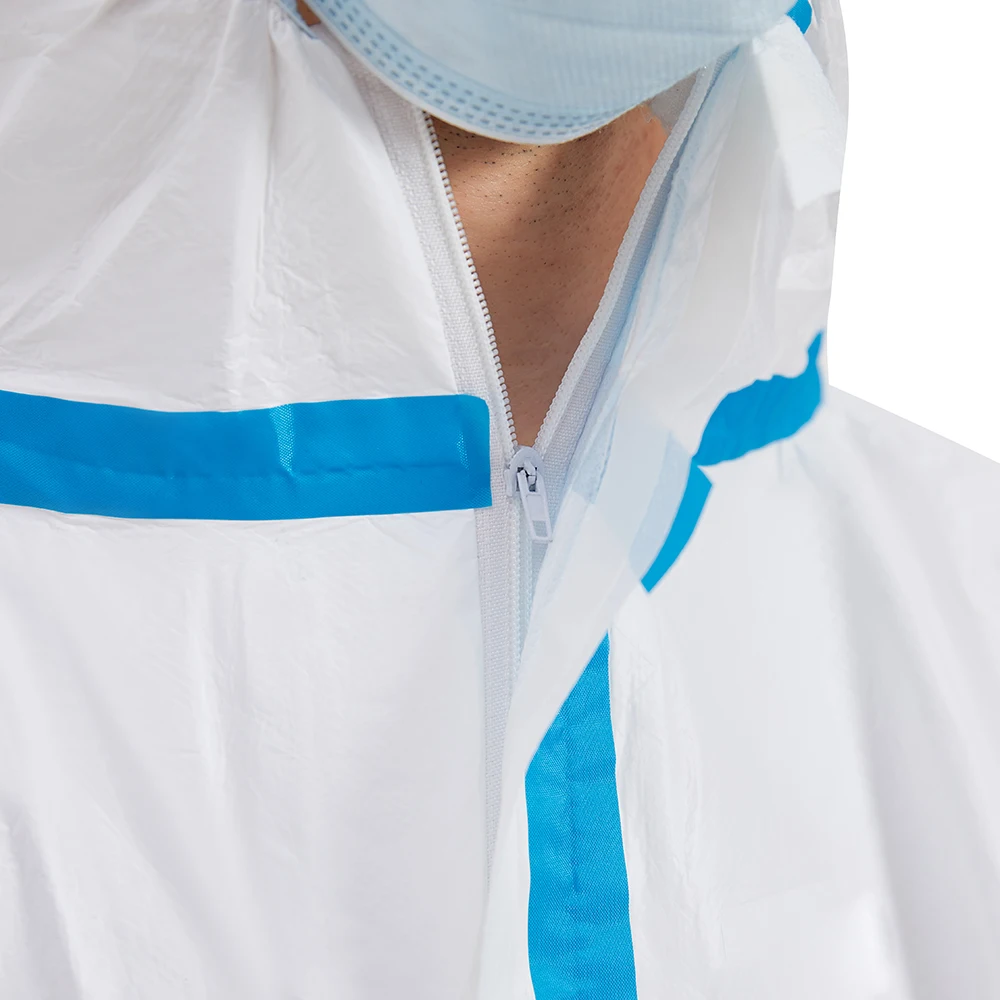 medical coverall Disposable Safety SMS Coverall with Hood Clinic Uniform Surgical Hospital Clothes ISO 13485 Class II OEM