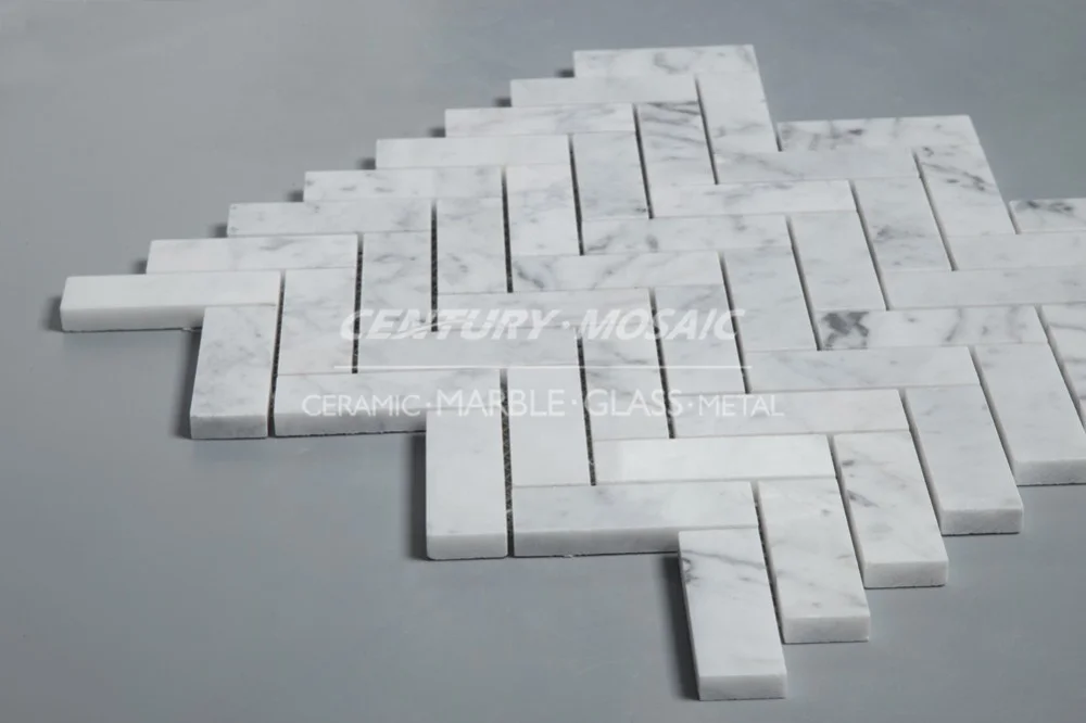 Good Quality Italian Bianco Carrara White Stone Marble Mosaic Tile