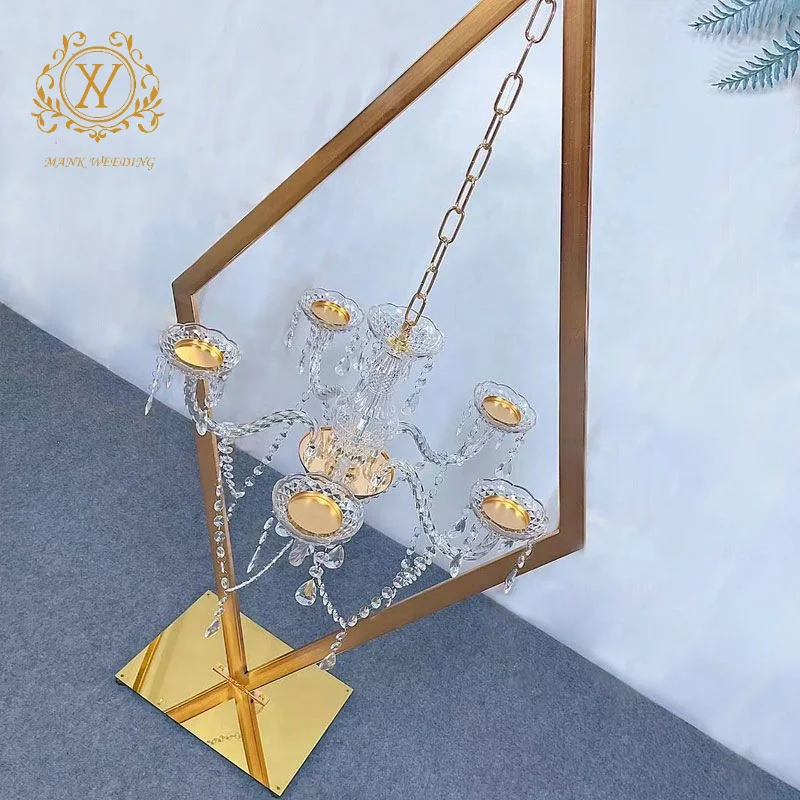 Tall Candle Holders For Weddings Gold Silver Diamond Crystal Chandelier Candlestick Wedding Table Centerpieces