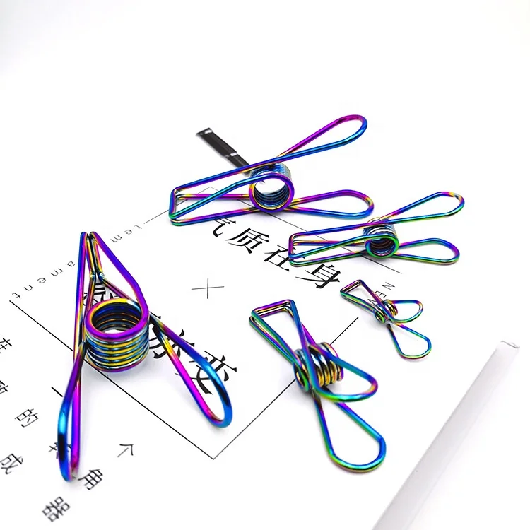 Rainbow small tail clip for Files, Documents, Tickets, Office