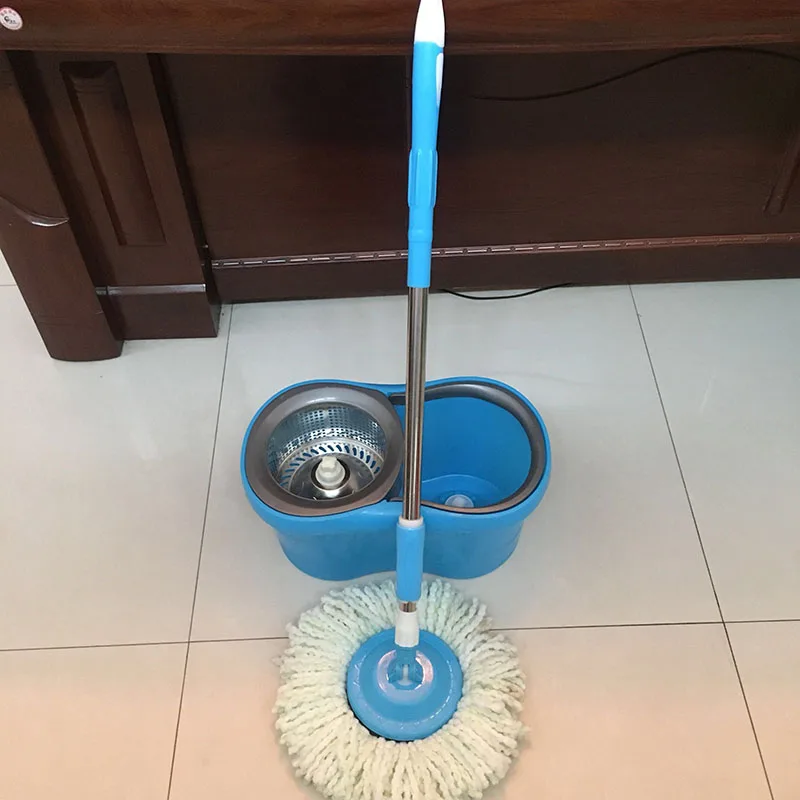 Household Hands Free Water Squeeze Flat Floor Dust Easy Lady Cleaning Mop and Bucket Set Microfibre Fabric Rectangle Magic Mop