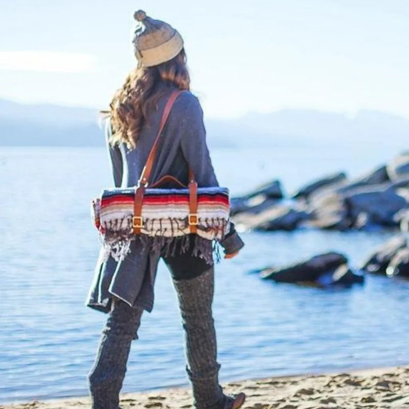 Adjustable Leather Yoga Mat Strap Blanket Carrier For Outdoor Camping And Picnic