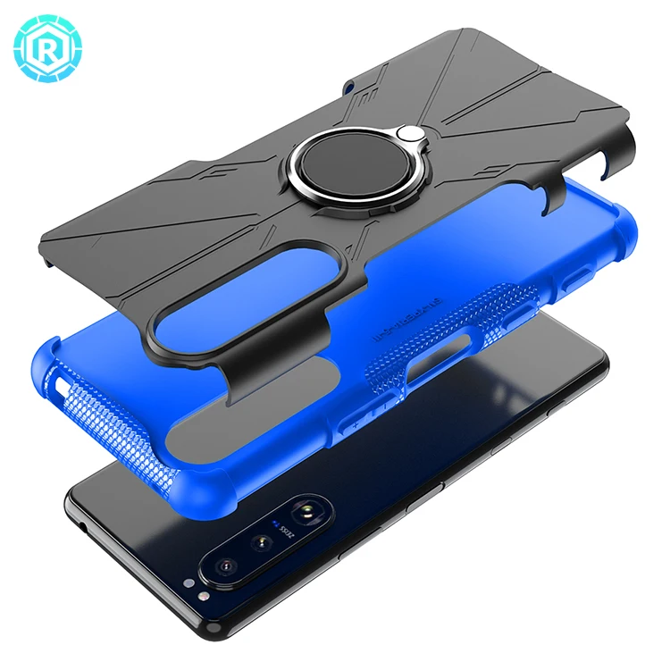 2021 new shockproof case kickstand TPU silicone armor mobile phone case for SONY xperia 5 III ring case