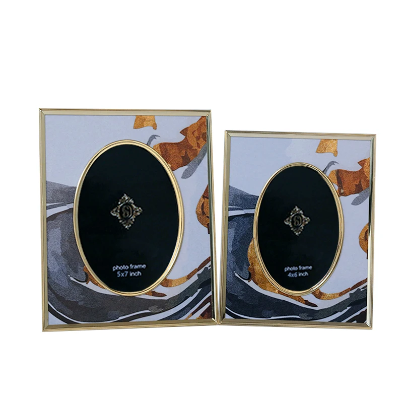 
Hotel villa model room wedding room decoration photo frame decoration light luxury metal tabletop table frame 6 inch 7 inch 