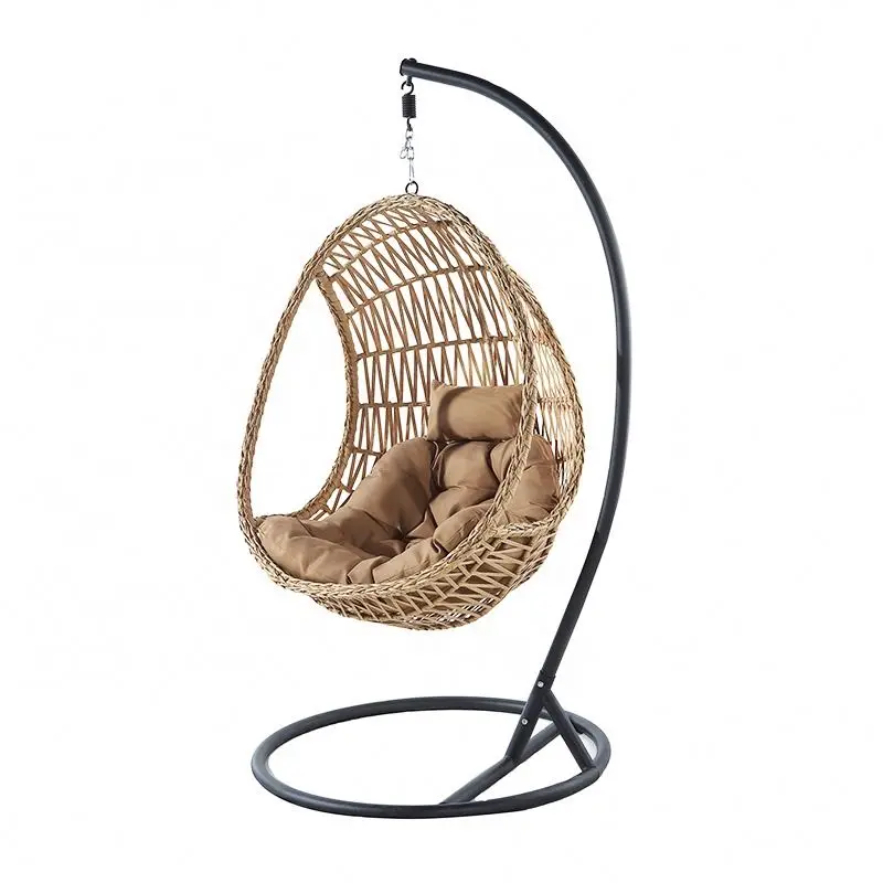 Double Egg Chair With Stand Foldable Hanging Chair Awning Basket Nest Swinging Loveseat For Indoor Outdoor Patio Balcony Garden