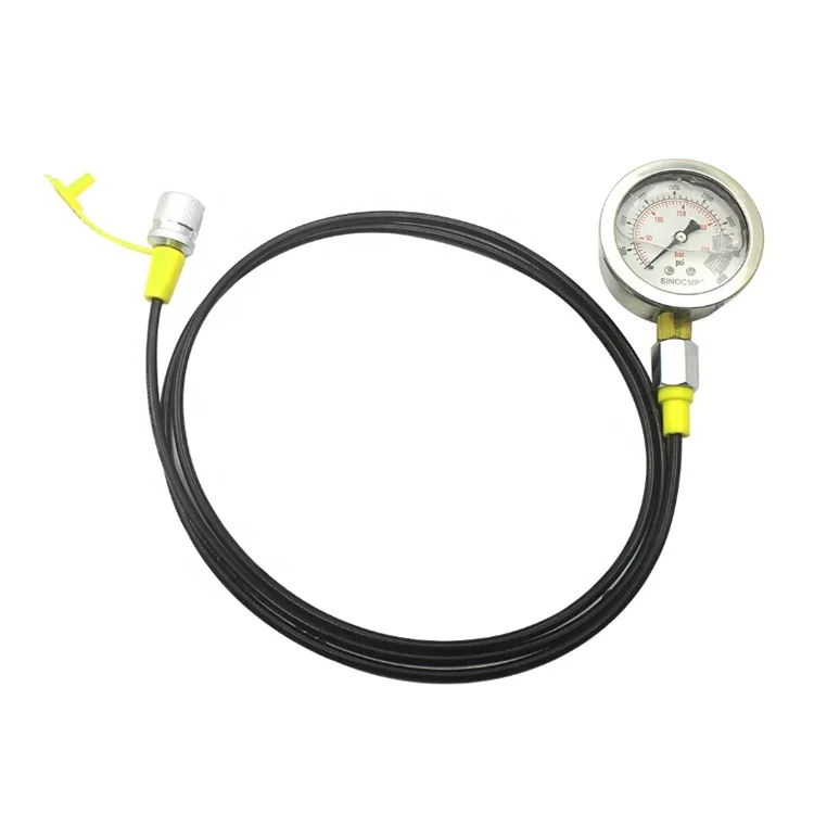 Excavator Diagnostic Tool Hydraulic Pressure Test Kit 3 Gauges 11 Couplings 3 Test Hoses Silver Aluminum Case