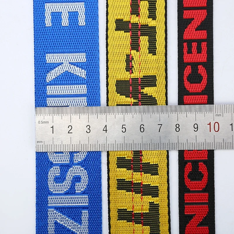 Custom Letter Jacquard Printed Straps Heavy Nylon Webbing For Bags
