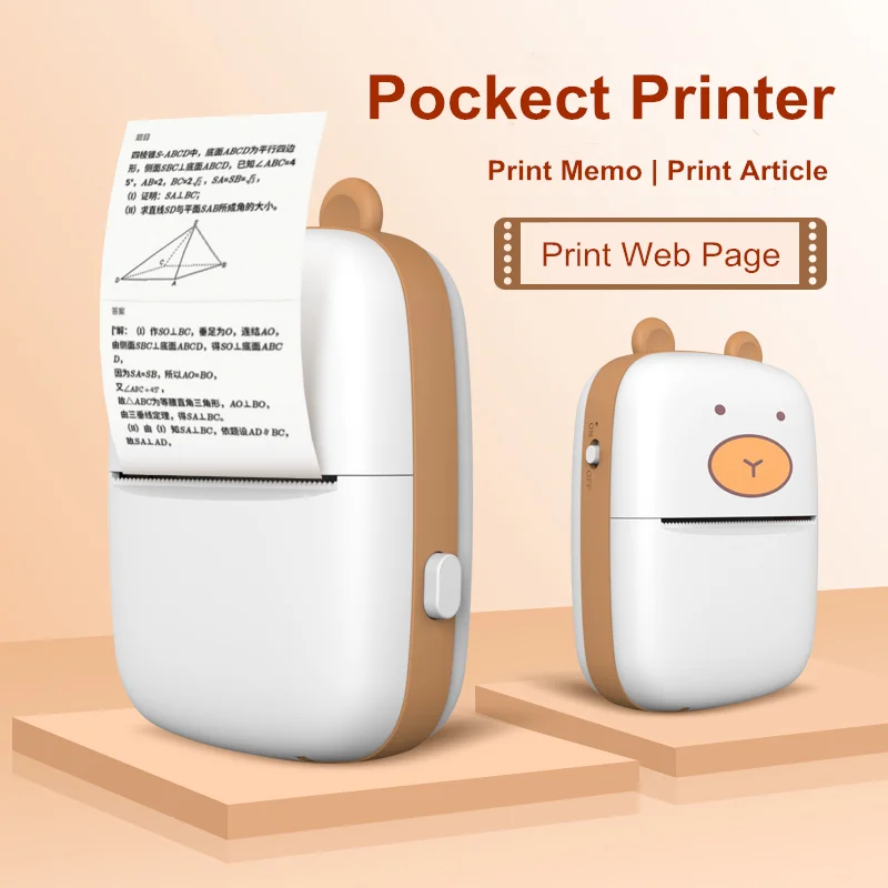 Wireless Small Canton Mobile Phone Handheld Card Sticker Label Mini Portable Thermal