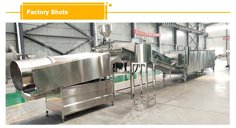 Continuous Nut Dryer Roasting Coating Seasoning Drum Single Double Rotary Roller Seasoning Flavoring Production Line