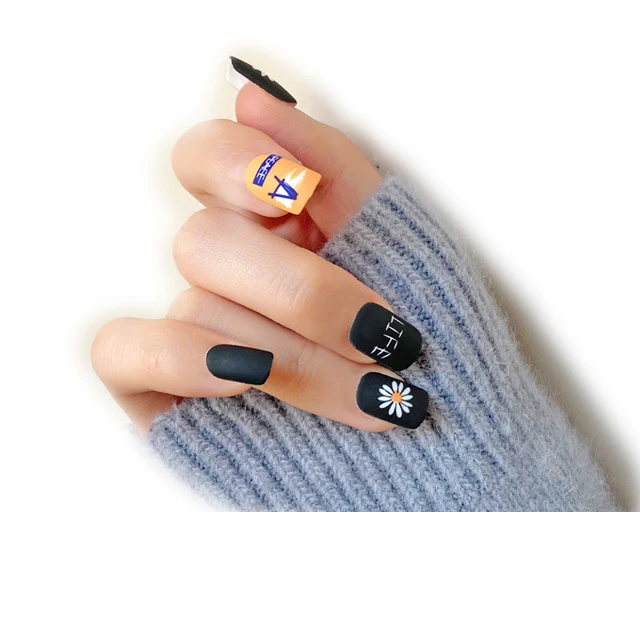 
Customized Press on Nails Hand Painted False Nails Artificial Nails Rich Cover French Art Style Finger Colorful Color Design Eco 