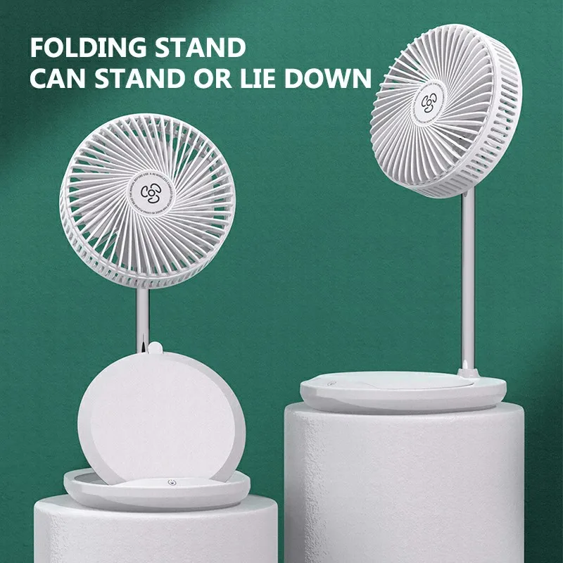 CE UKCA FCC ROHS Touch Switch Usb Custom Round Folding Rechargeable Fold Fan  Usb Mini Cooling Stand Desk  Fan With Phone Holder