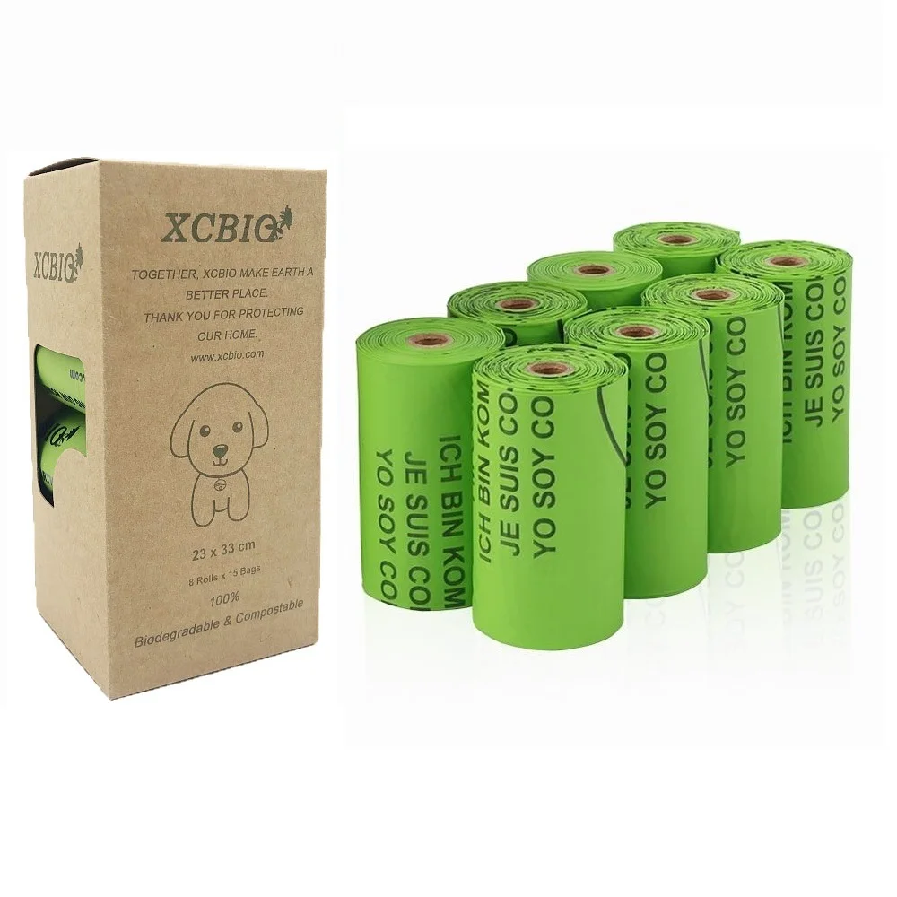 Custom 100% Compostable Dog Waste Poop Garbage Bag Rolls Biodegradable Bags