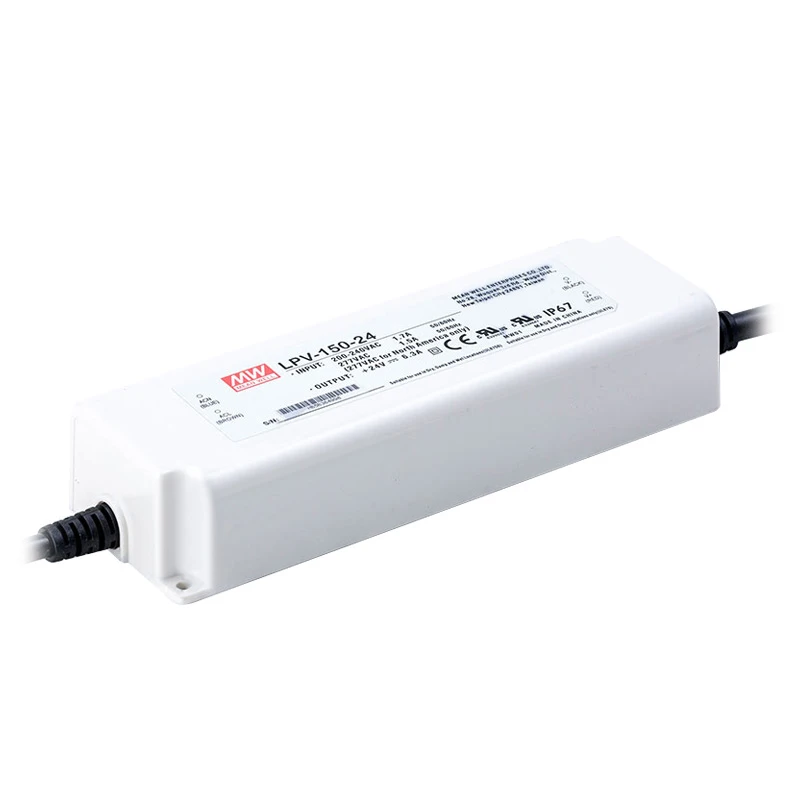 Meanwell MW outdoor waterproof LPV-150-12 LPV-150-24 LPV-150-5 IP67 150W transformer led Switching Power Supply for led lighting