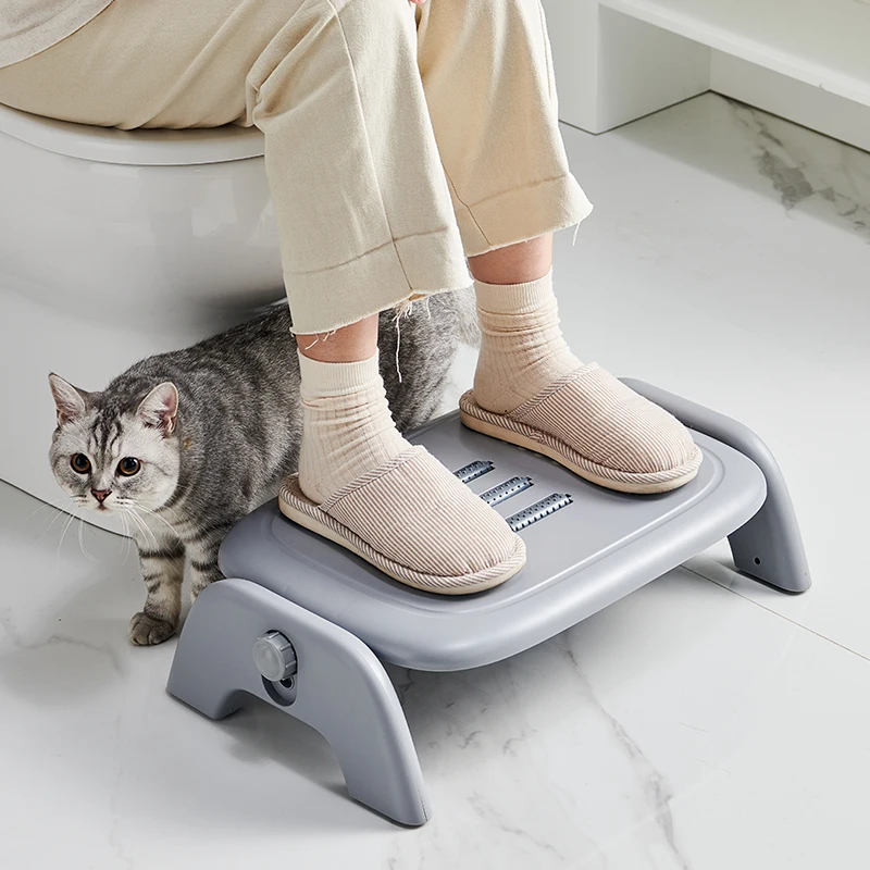 Modern Plastic Padded Bathroom Toilet Step Footstool Home Office Leisure Roller Squatting Ottomans Comfortable Relaxation