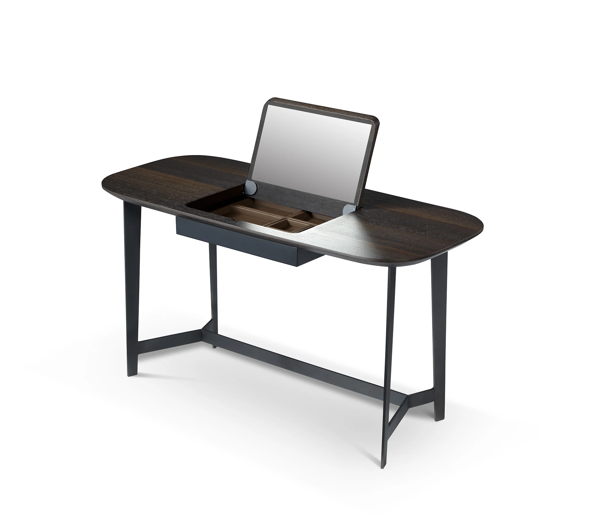 Contemporary design dressing table concealed with Mirror wooden for Bedroom Furniture Makeup Dresser