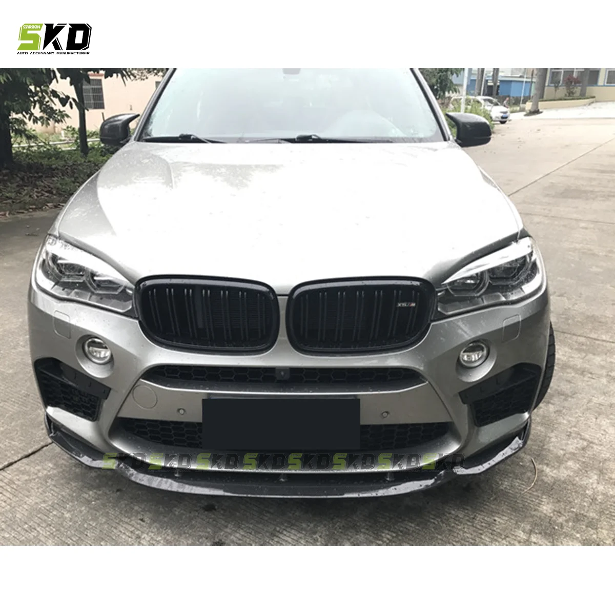 For BMW X5M X6M F85 F86 2014-ON Dry Carbon Fiber Harman Type Front Bumper Spoiler Lip body kit