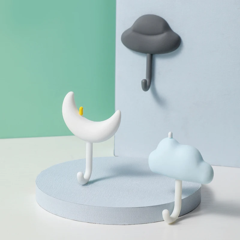 Minimalist style Self adhesive hanging bathroom wall hooks creative Easy to install cute nebula door hooks