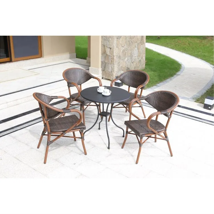 
JS HD672 Youya cheap patio furniture round 6 seater garden rattan table and chairs for bistro set 
