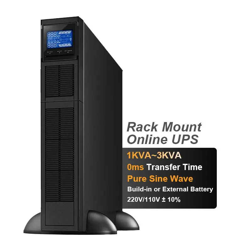 cwups Online Rackmount 5KW 10KVA 3KVA Smart 19 Inch Rack Power Bank UPS With Battery Backup Power Supply For Wifi Router DVR Switch