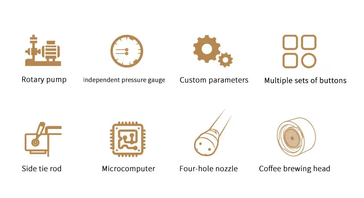 2024 Commercial Coffee And Teaespresso Shop Supplies Cappuccino Semi Automatic Espresso Coffee Making Machine