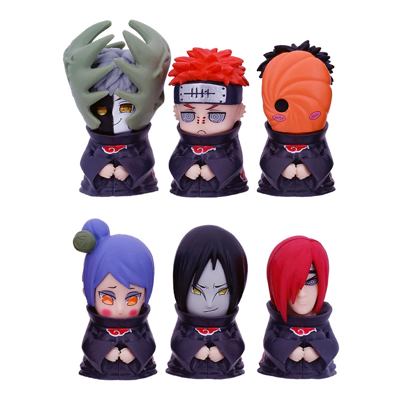 Экшн-Фигурки 6 видов стилей 8 см модель Akatsuki Uchiha Itachi Sasori Orochimaru Zetsu Obito аниме фигурки из ПВХ