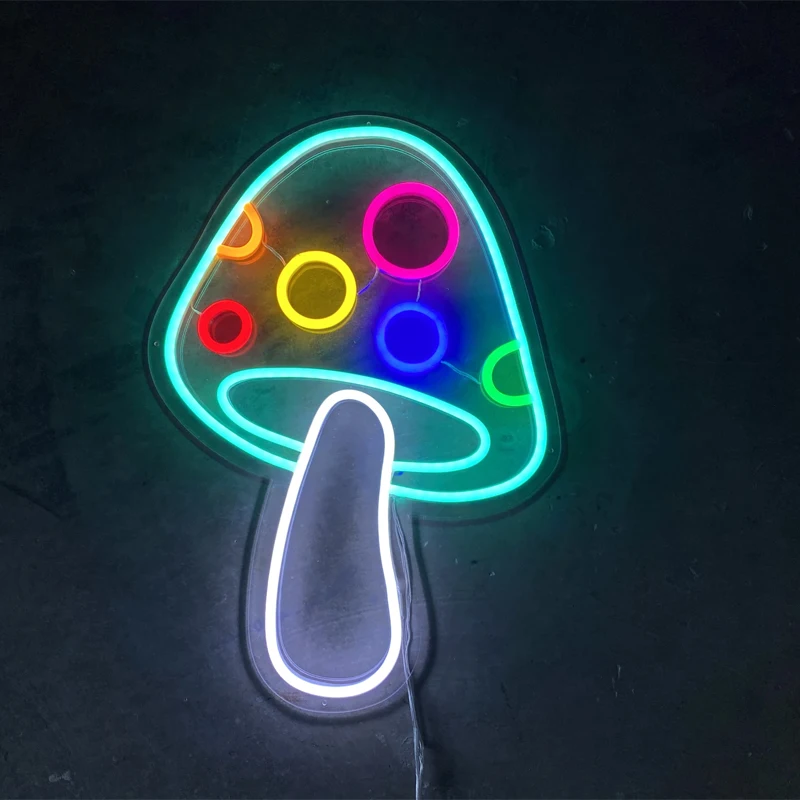 Shanghai Liyu-12V-DevSign многоцветный неоновый знак в виде грибов для декора магазина