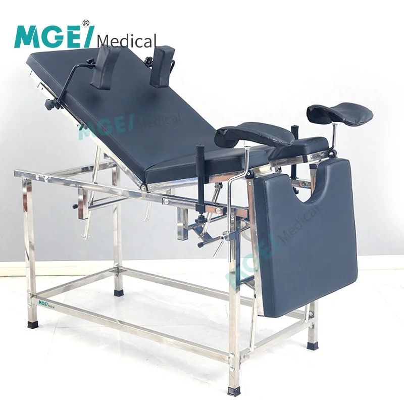 MGE-DO13 cheap exam hospital furniture for clinic medical examination portable delivery bed chairs tables manual simple metal