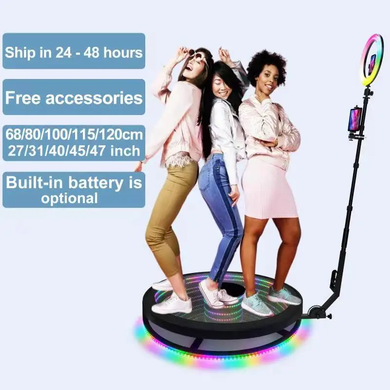 Professional Camera 3 To 4 6 Person Dropshipping Newest Magic Glass Metal 80Cm 4-6 People 360-Degree-Photo-Booth For 4