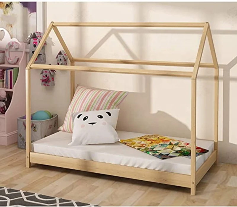 Custom made wooden house bed for toddlers and children.