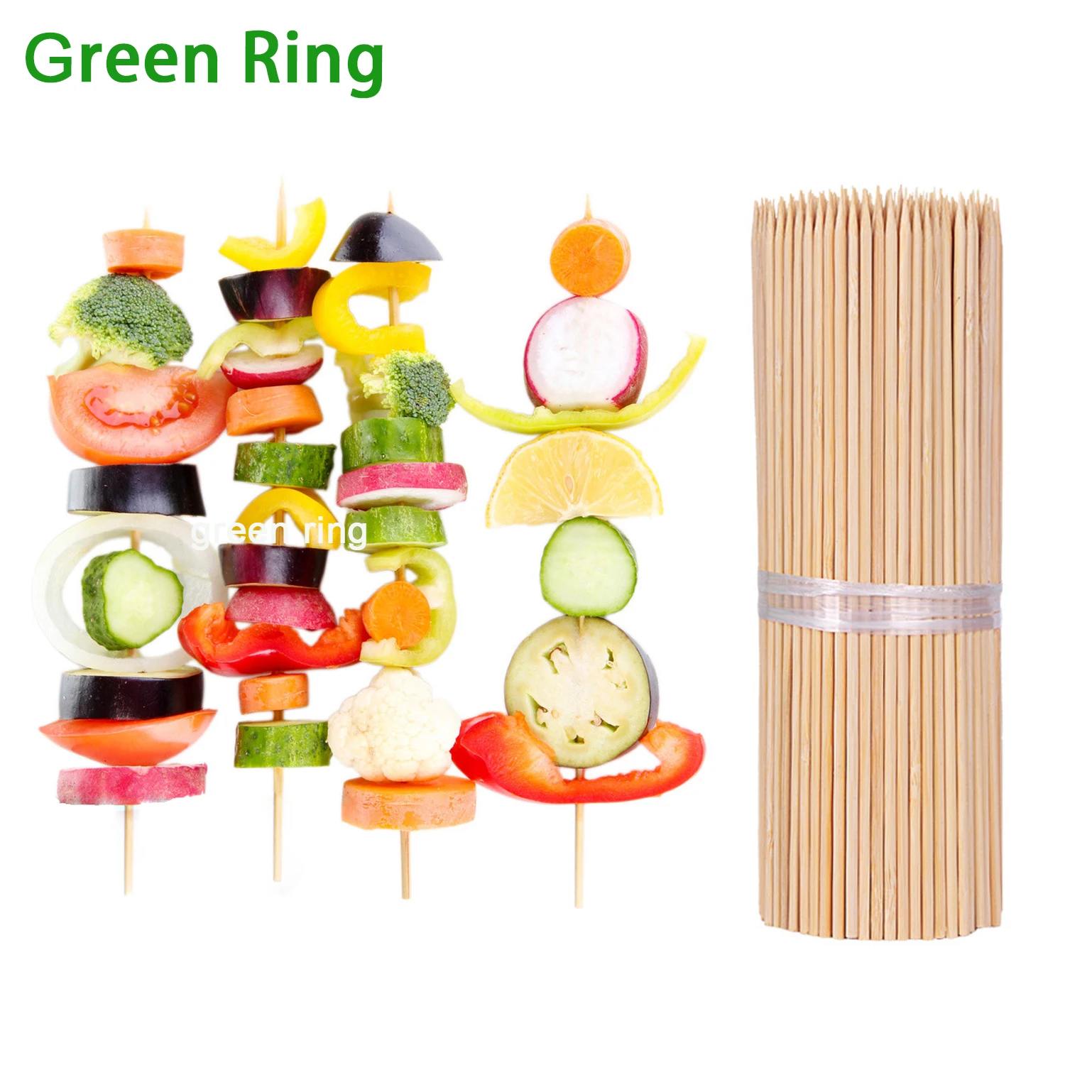 Eco-friendly Disposable Natural Round Pointed Food Grade Marshmallow Roasting Stick Long Bamboo Skewers
