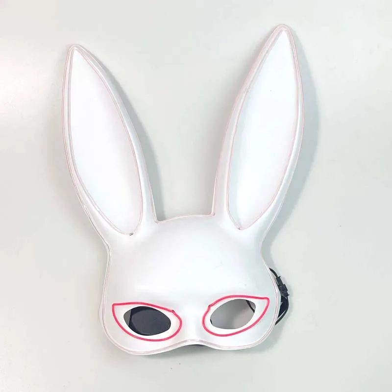 Women Halloween Sexy Bunny Mask Cosplay Neon Led Masks Rabbit Ears Masks Party Bar Nightclub Costume Accessories