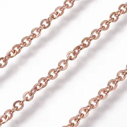 PandaHall 2mm Rose Gold 304 Stainless Steel Soldered Cable Chain