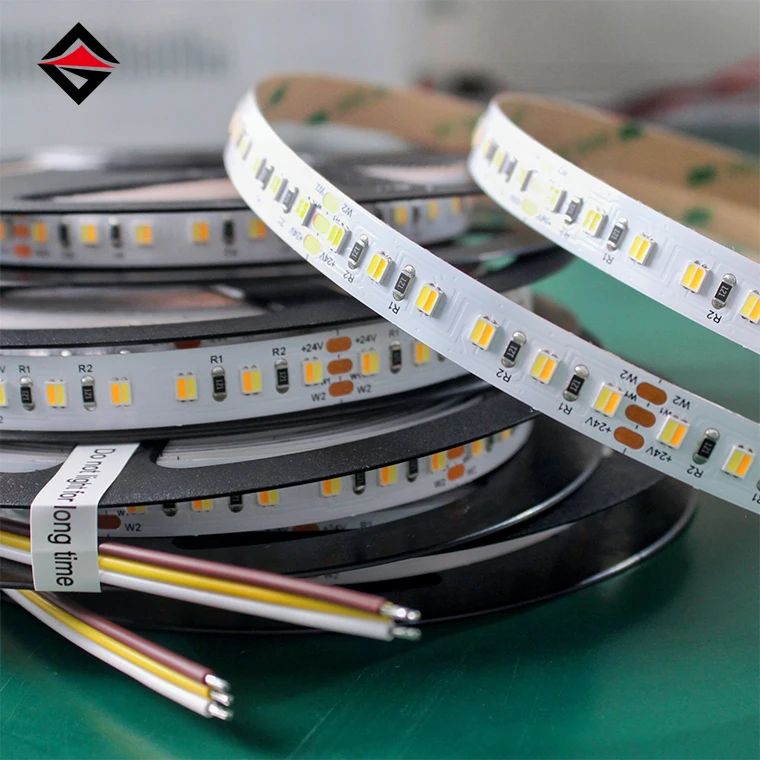 Wholesale 24V double Color 2700K 6000K 14.4w/m 10mm Adjustable CCT LED Light Strip for indoor and outdoor lighting
