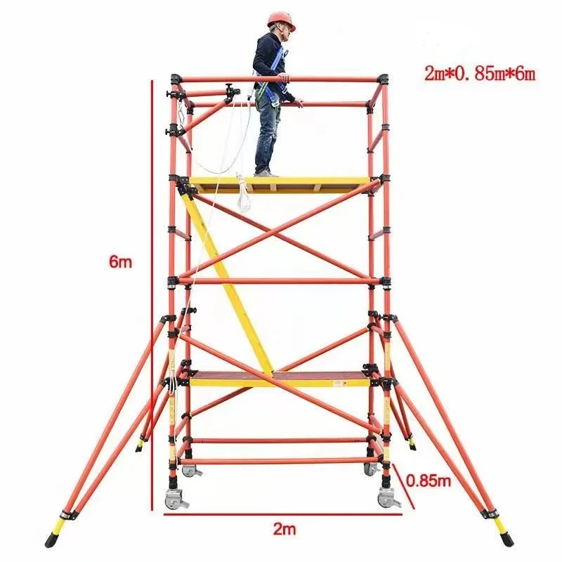 Electric insulation scaffolding construction movable fiberglass scaffolding