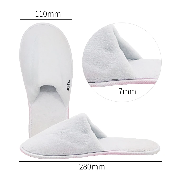 UG Disposable Slippers With Printed Soles Non-slip Guest Room Slippers Home Hospitality SPA Disposable Closed Toe Slippers