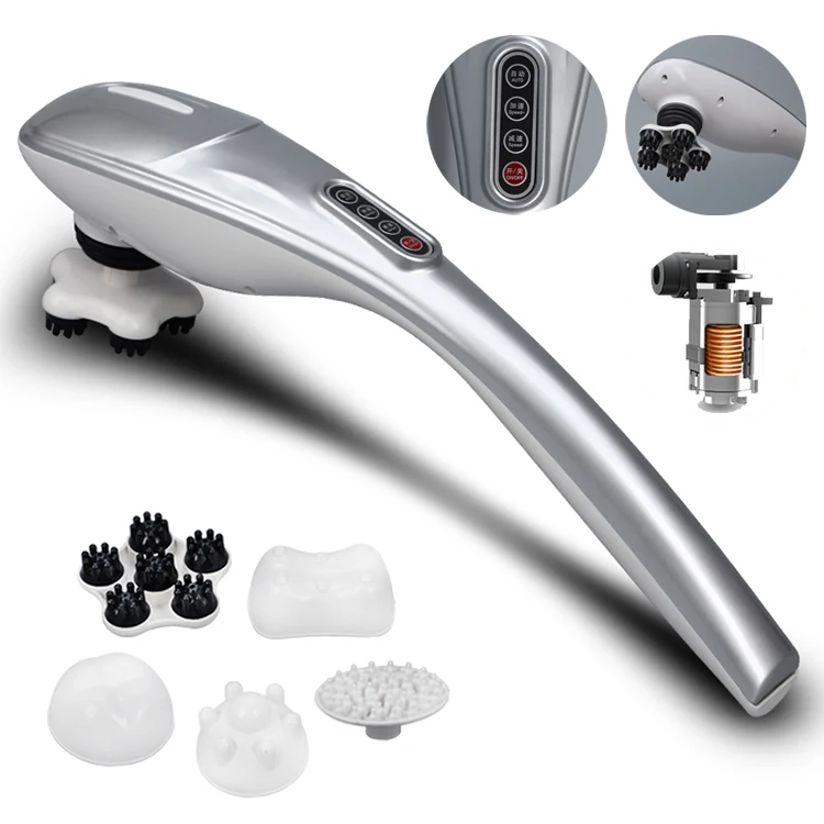 Multifunctional handheld Back Massager with 5 Massage Heads Deep Tissue Percussion Massage Hammer for Full Body Muscle Pain