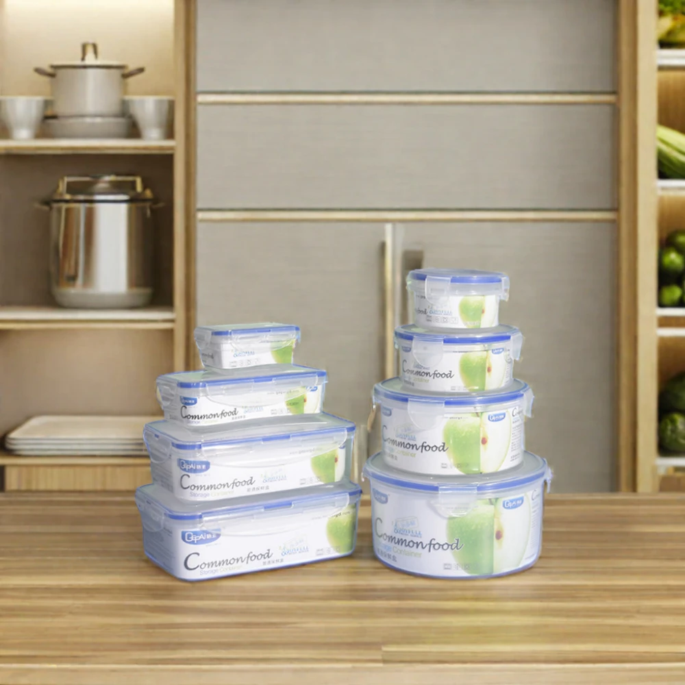 400ML Airtight Microwave-Ready Rectangular Plastic Food Storage Container Lid Take-Away Disposable Plastic Packaging Containers