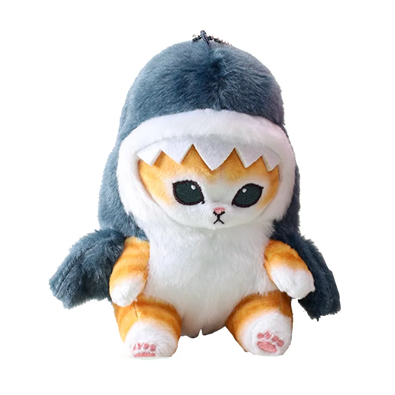 13cm Cute Shark Cat Plush Doll Pendant Dolls Beautiful Room and car Decoration Christmas Gifts Keychain