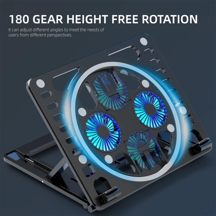 2022 Fast Shipping HAWEEL Gaming RGB Laptop Cooling Pad Tablet Desk Stand Cooler for iPad