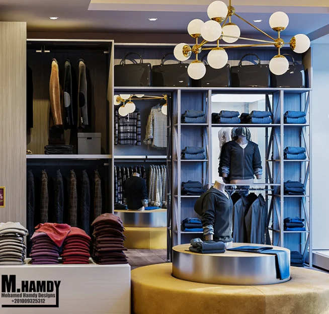 Menswear clothing store Men Garment Shop Showcase Design Modern Menswear Retail Shop Interior