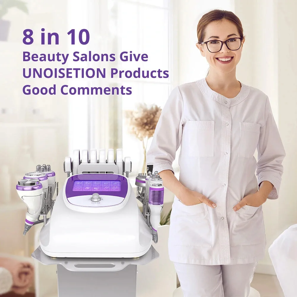 Multifunctional 10 in 1 Ultraslim Cavisation Machine 40K Shape Body and Face Slimming with Vacuum Radio Frequency UK Plug