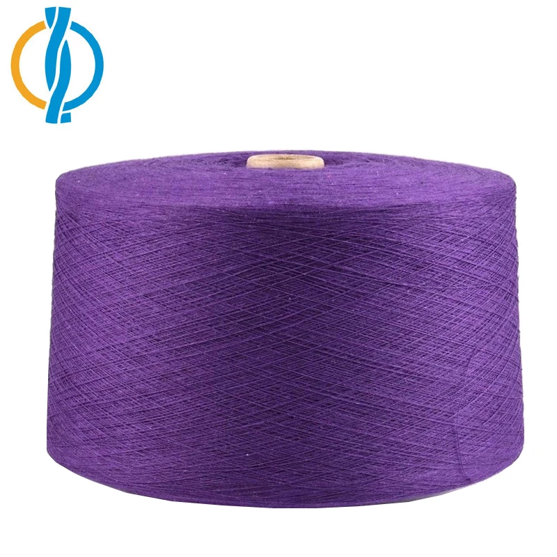 20s/1 18s/1 purple color yarn cotton 30 polyester 70 blended recycled yarn open end for circular knitting machine