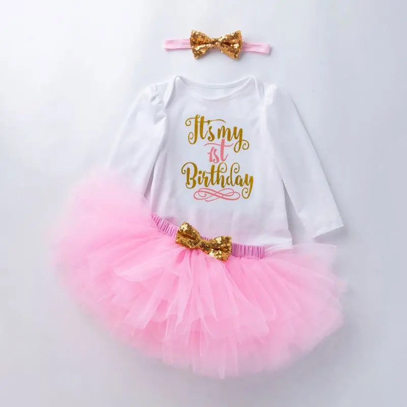Newborn Clothes Infant Lace 1St Party Princess For Baby Girl 1 2 Years Old Birthday Dress