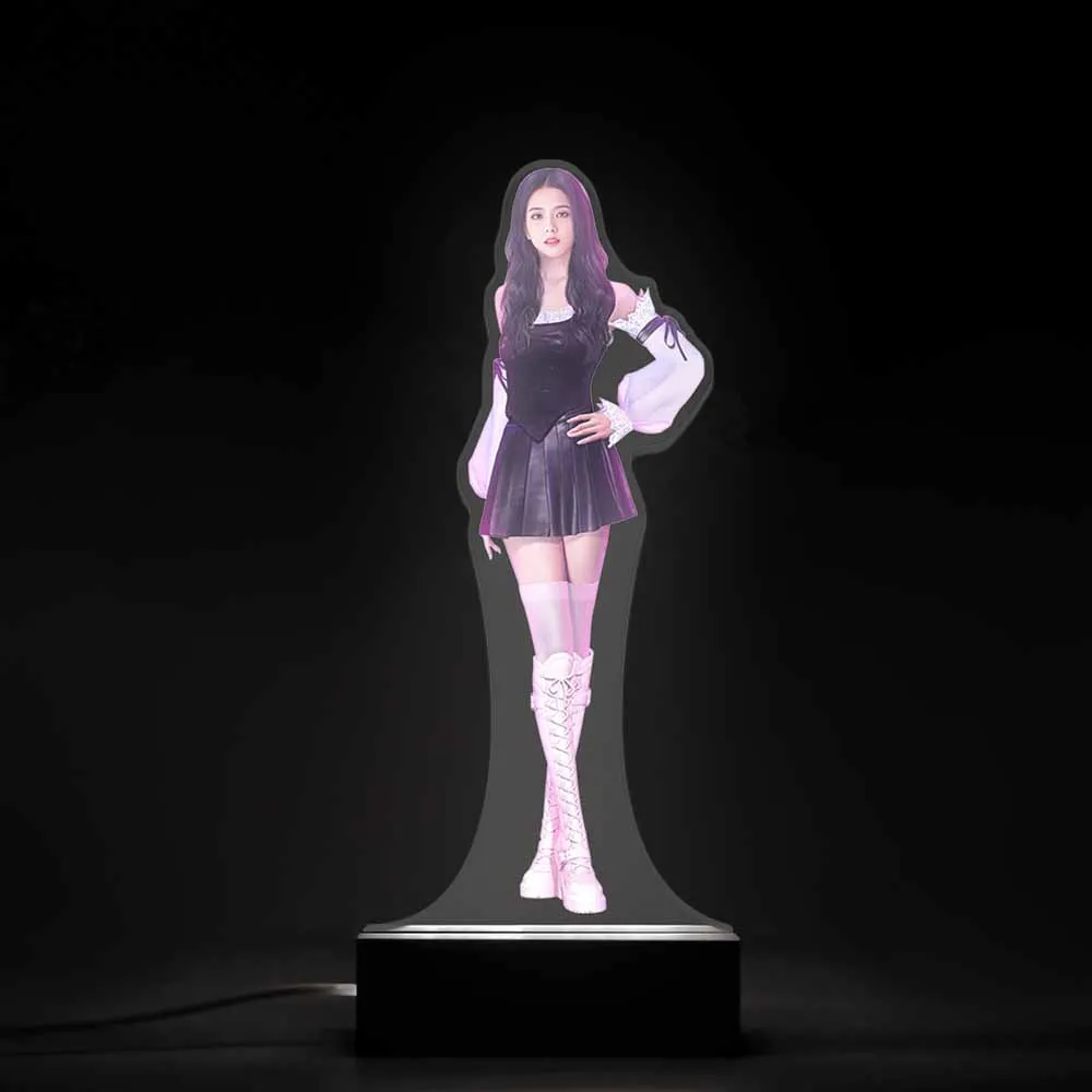 JENNIE Lisa Rose JISOO Korea Girl Group BLACKpink4V KPOP акриловый светодиодный ночник для айдола подарок