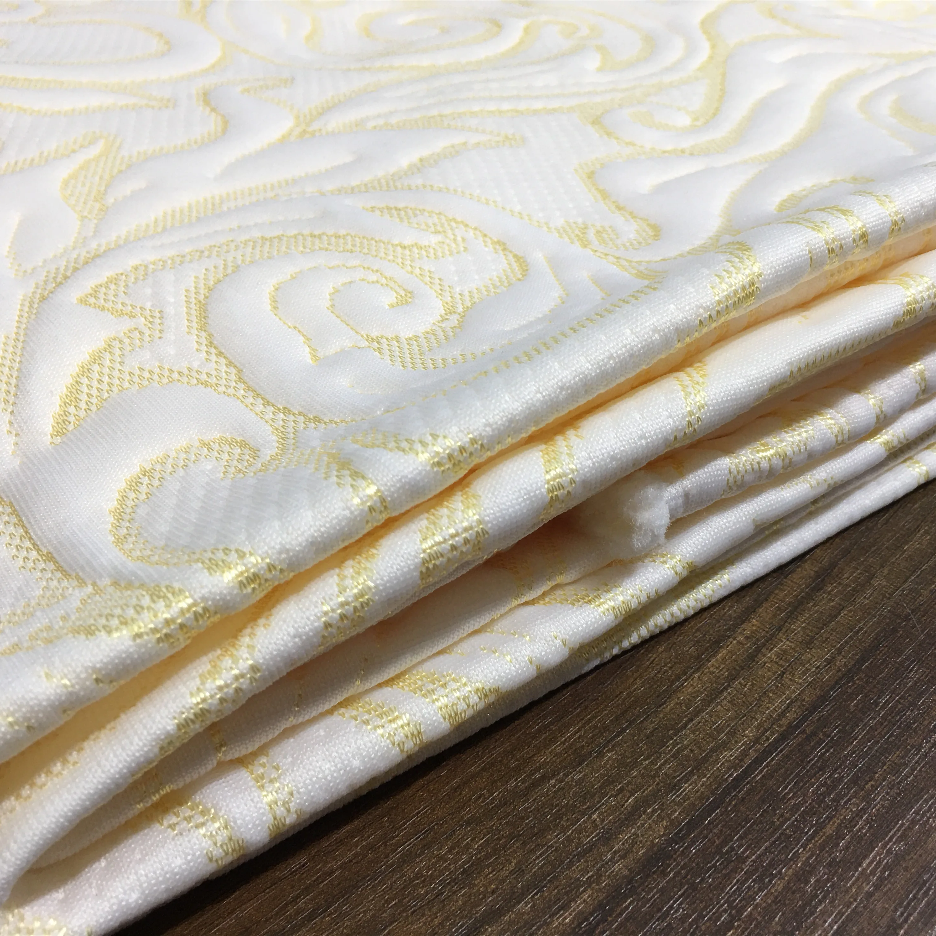 
Gold shading 220gsm Abstract Branch and Leaf pattern Jacquard knitted one-sided Household mattress fabric 